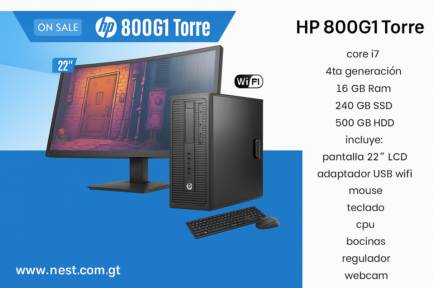 HP 800G1 Torre – Rendimiento profesional para oficina, estudio o negocio